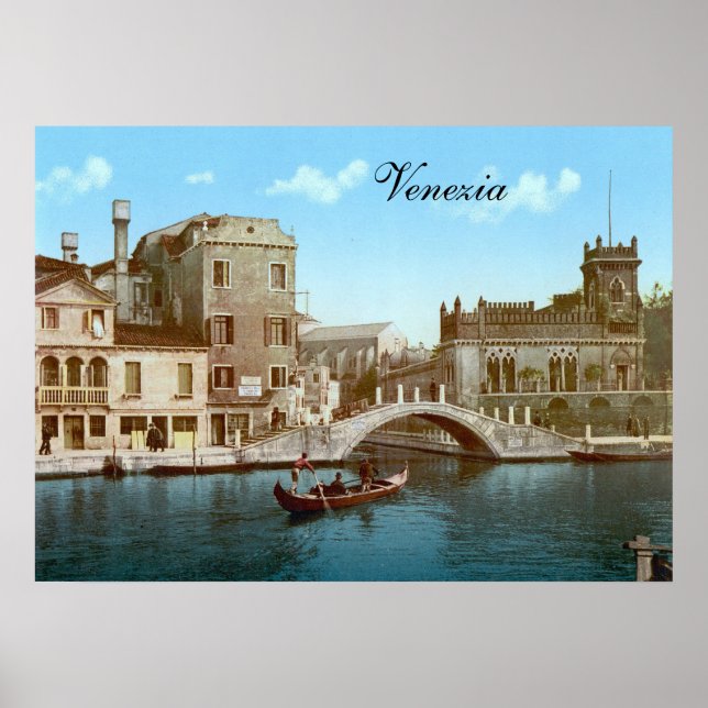 Affiche Pont et canal à Venise (1900) (Devant)