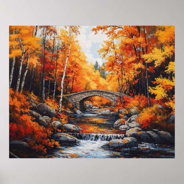 Affiche Pont forestier d'automne (Devant)
