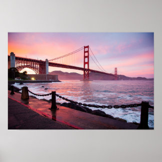 Affiche Pont Golden Gate au crépuscule