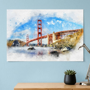 Affiche Pont Golden Gate Pastel à San Francisco