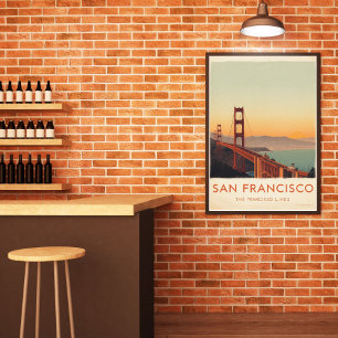 Affiche Pont Golden Gate Rétro de San Francisco 