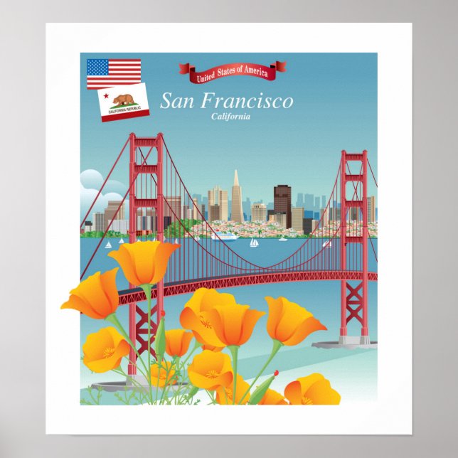Affiche Pont Golden Gate | San Francisco, CA (Devant)