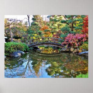 Affiche Pont japonais de jardins d'Anderson