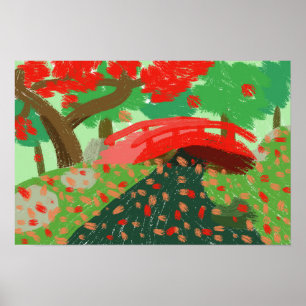 Affiche Pont japonais sous l'érable