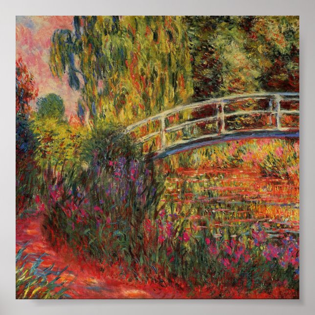 Affiche Pont japonais vintage Claude Monet (Devant)