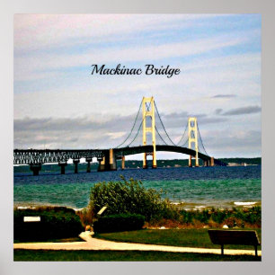 Affiche Pont Mackinac, île Mackinac,