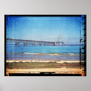 Affiche Pont Mackinac Vintage