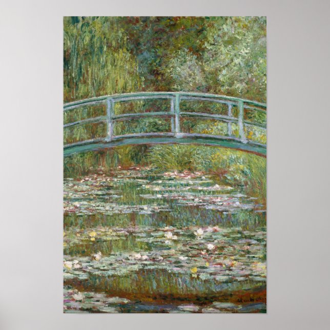 Affiche Pont Monet Art au-dessus d'un étang de nénuphars (Devant)