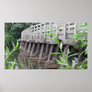 Affiche Pont pieds en bois