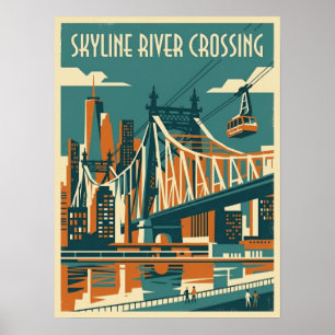 Affiche Pont Queensboro Queens New York City Tramway
