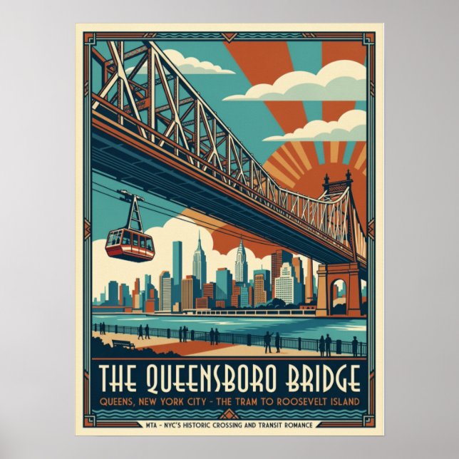 Affiche Pont Queensboro Queens New York City Tramway (Devant)
