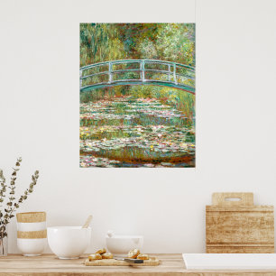 Affiche Pont sur l'étang de Nymphéas Claude Monet