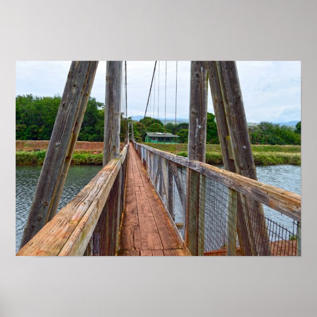 Affiche Pont suspendu d'Hanapepe, Kauai, Hawaï (Devant)