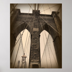 Affiche Pont vintage Sepia Brooklyn