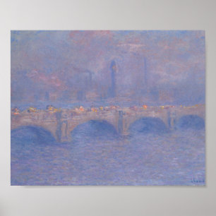 Affiche Pont Waterloo Effet Soleil Monet Peinture