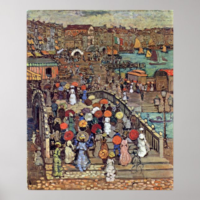 Affiche Ponte della Paglia, Venise par Maurice Prendergast (Devant)