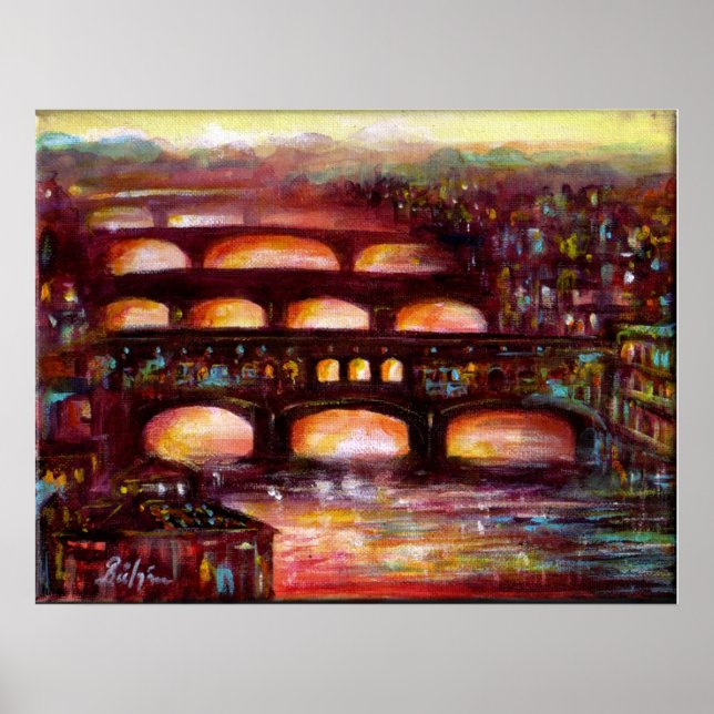Affiche Ponte Vecchio et autres ponts de Florence (Devant)