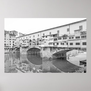 Affiche Ponte Vecchio noir et blanc