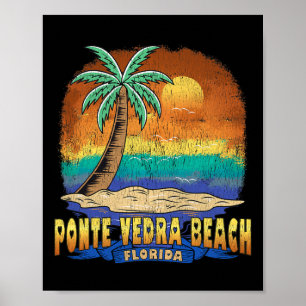 Affiche Ponte Vedra Beach Floride Souve Vintage dénudée