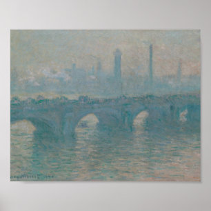 Affiche Ponte Waterloo Gris Météo Monet Peinture
