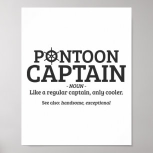 Affiche Ponton Capitaine Définition Funny Pontoon Bateau B