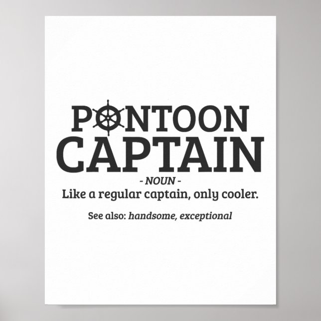 Affiche Ponton Capitaine Définition Funny Pontoon Bateau B (Devant)