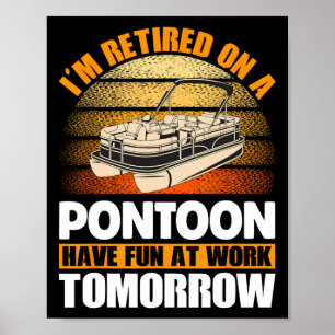 Affiche Ponton Queen Pontoon Sièges Bateau Retraité Pontoo