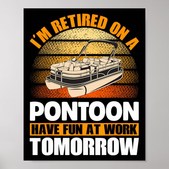Affiche Ponton Queen Pontoon Sièges Bateau Retraité Pontoo (Devant)