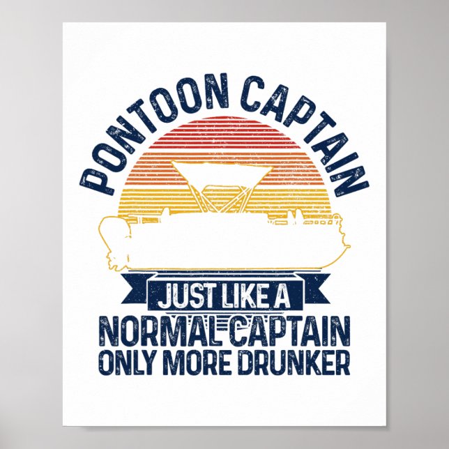 Affiche Pontoon Boat Funny Cadeau (Devant)