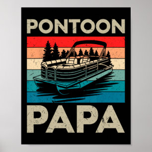 Affiche Pontoon Papa Recto Bateau Capitaine Pontoon Propri