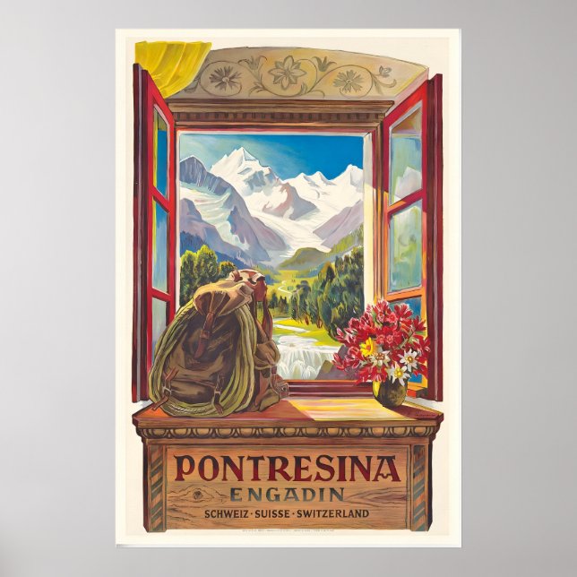 Affiche Pontresina Engadin Schweiz Suisse Suisse (Devant)