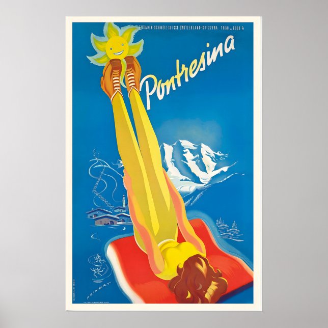 Affiche Pontresina Engadin Schweiz Suisse Switzerland (Devant)