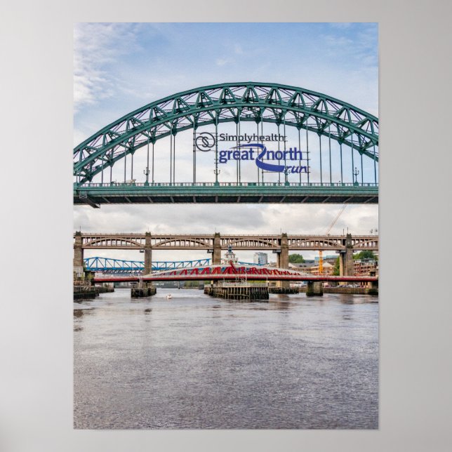 Affiche Ponts Au-Dessus De La Rivière Tyne Imprimer/Poster (Devant)