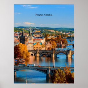 Affiche Ponts de Prague Czechia