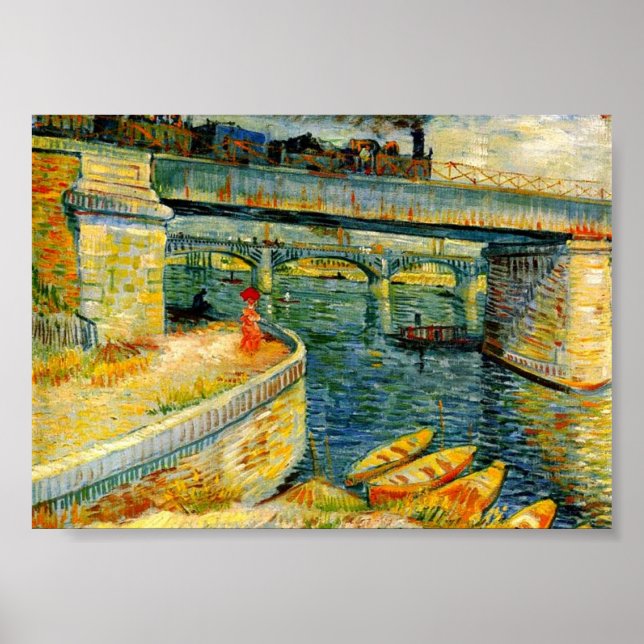 Affiche Ponts Van Gogh sur la Seine à Asrienes (Devant)