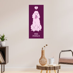 Affiche Poodé rose de texte personnalisé