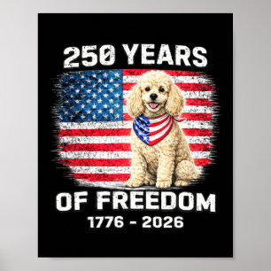 Affiche Poodle Anniversaire 250 Ans Amérique 250ème Annive