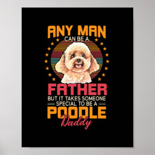 Affiche Poodle Chien Papa Papa Fête des pères Cadeau Pour 