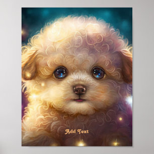 Affiche Poodle coloré mignon Chien Chien Chien Animaux de 