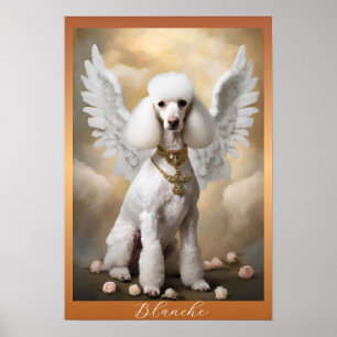 Affiche Poodle français blanc Portrait d'art classique