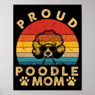 Affiche Poodle Maman Cadeaux J'Aime Mon Chien Maman Maman 