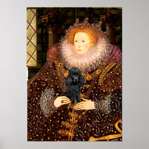 Affiche Poodle (noir 1) - Reine