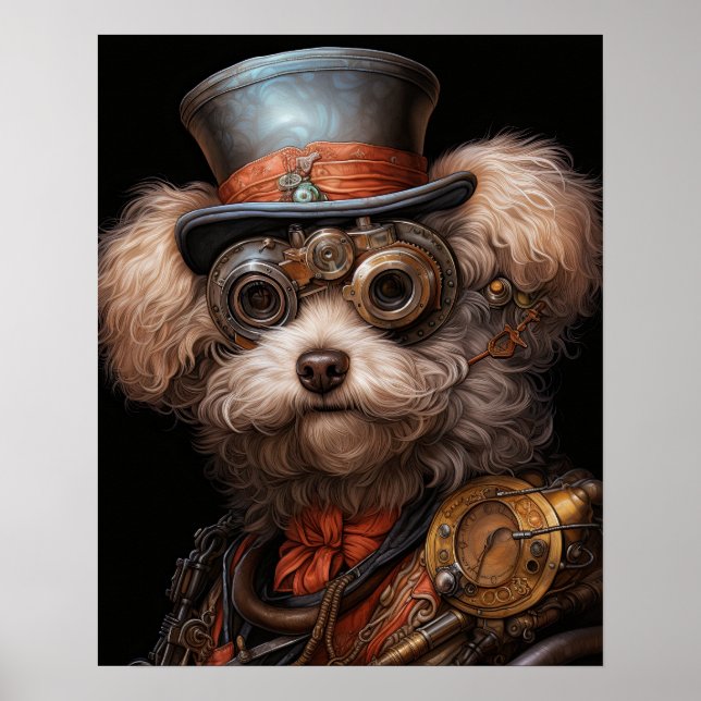 AFFICHE POODLE STEAMPUNK (Devant)