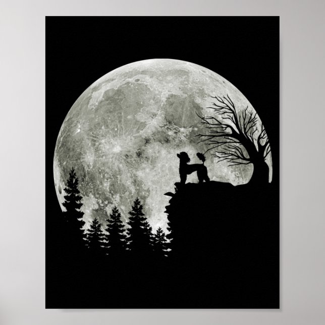 Affiche Poodle Sur Mountain Halloween Cadeau Pour Poodle L (Devant)