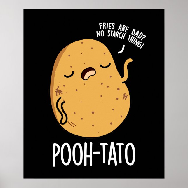 Affiche Pooh tato drôle Pun de pomme de terre foncé BG (Devant)