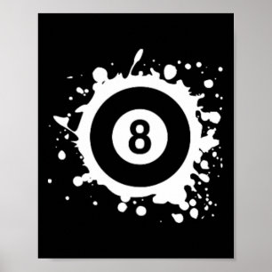 Affiche Pool 8 Ll Pool Billard Logo Simple Pool Billard