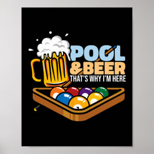Affiche Pool And Beer C'est pourquoi je suis ici Pool Play