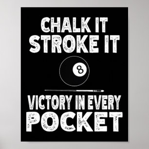 Affiche Pool Billiard Chalk Il L'A Frappé Victoire Dans Ch