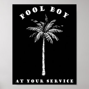 Affiche Pool Boy À Votre Service Coconut Tree Fun Hallowee
