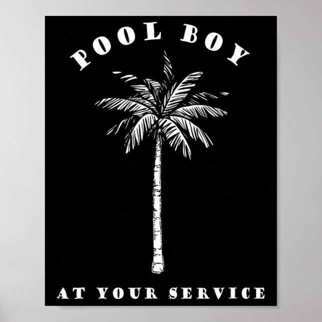 Affiche Pool Boy À Votre Service Coconut Tree Fun Hallowee (Devant)